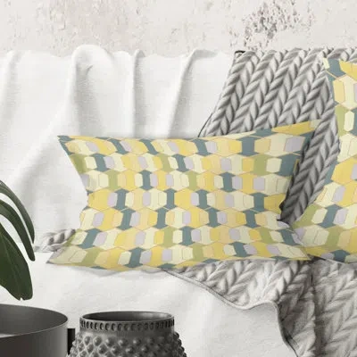 Design Art Abstract Retro Geometrical Design Ii - Mid-century Modern Printed Throw Pillow