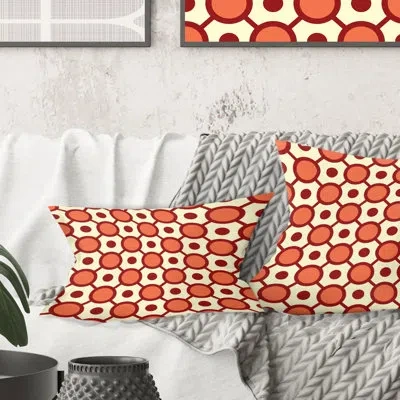 Design Art Abstract Retro Geometrical Design Ix - Mid-century Modernprinted Throw Pillow
