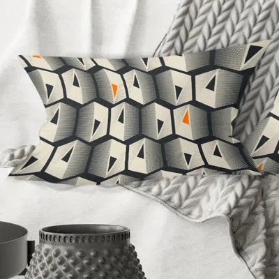 Design Art Abstract Retro Triangular Geometrics - Mid-century Modernprinted Throw Pillow