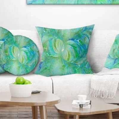 Design Art Abstract Snow Fractal Glass Texture Pillow In Blue;black;brown;green;red;yellow