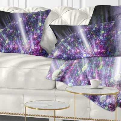 Design Art Abstract Solar Bubbles Planet Lumbar Pillow In Purple