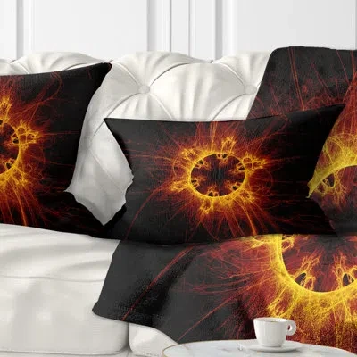 Design Art Abstract Solar Eclipse Digital Illustration Lumbar Pillow
