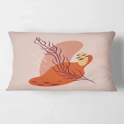 Design Art Abstract Spring Leaf In Warm Colors - Modern Printed Pillow