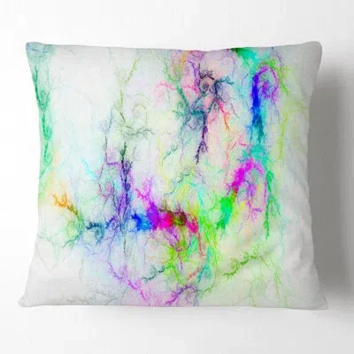Design Art Abstract Stormy Sky Fierce Lightning Pillow In Blue;black;brown;green;red;yellow