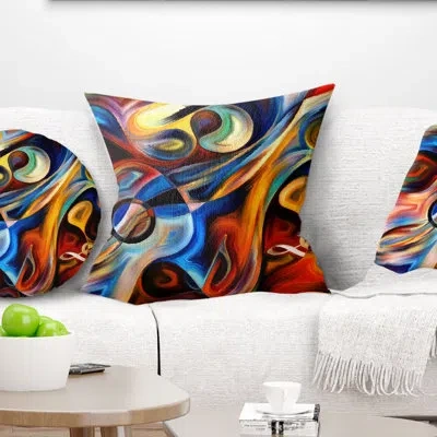 Design Art Abstract Structure Art Square Pillow Cover & Insert In Red,blue