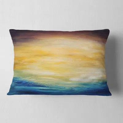 Design Art Abstract Water Sunset - Abstract Printed Pillow