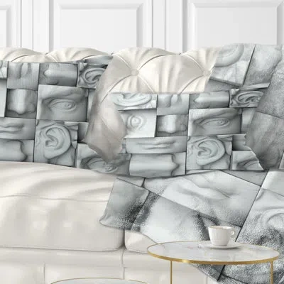 Design Art Abstract White Blocks - Abstract Printed Pillow