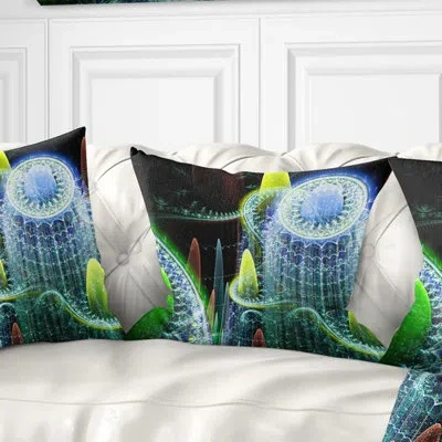Design Art Abstract World Of Infinite Fractal Universe Pillow In Blue;black;brown;green;red;yellow
