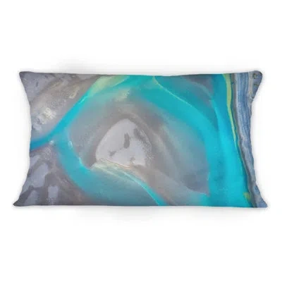 Design Art Aerial View Of Glacier Rivers Iceland I - Traditional Printed Throw Pillow 1