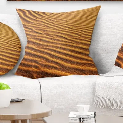 Design Art African Landscape Beautiful Sand Desert Dunes Pillow In Brown