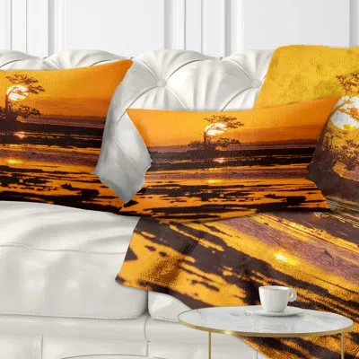 Design Art African Lonely Mangrove Florida Coast Lumbar Pillow