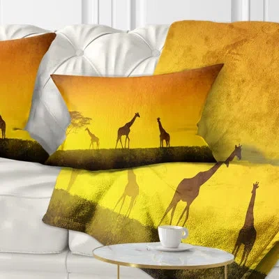 Design Art African Sunset Aura - Landscape Printed Throw Pillow