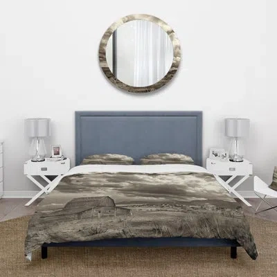 Design Art After The Rain On The Prairie - Traditional Duvet Cover Set - Microfiber Polyester In Beige