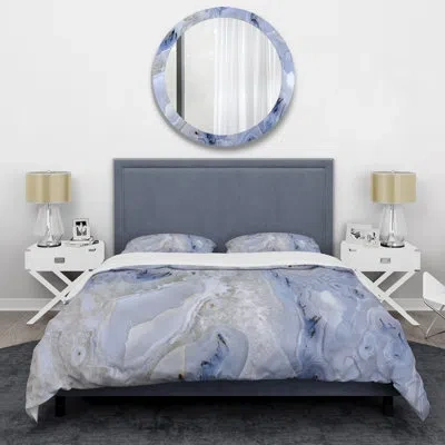 Design Art Agate Stone Background - Abstract Comforter Bedding Set In Blue;beige