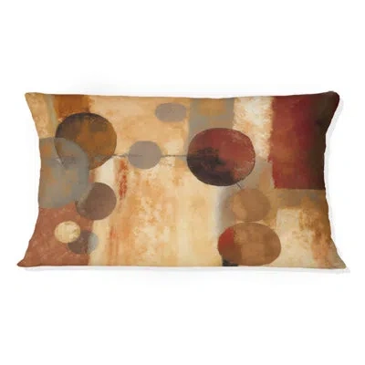 Design Art Aged Barrel Universes I - Abstract Printed Throw Pillow In Brown;beige