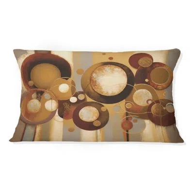 Design Art Aged Barrel Universes Iv - Abstract Printed Throw Pillow In Brown;beige