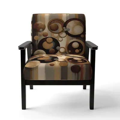 Design Art Aged Barrel Universes Vi - Upholstered Modern Arm Chair In Brown;beige
