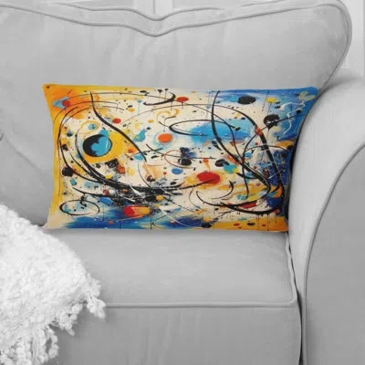 Design Art All That Jazz Colorful Joy Iv - Abstract Collages Printed Throw Pillow In Multi-color