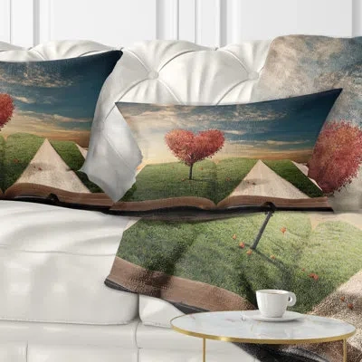 Design Art Amazing Heart Tree And Book - Abstract Printed Pillow