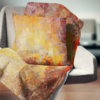 Design Art Ambient Canvas Grunge - Landscape Printed Pillow In Orange