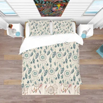 Design Art American Dream Catcher Duvet Cover Set In Cream;ivory
