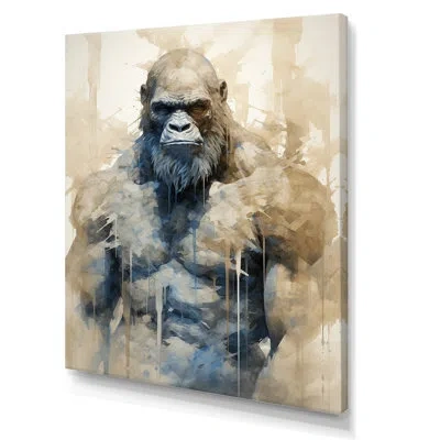 Design Art Angry Bigfoot Ii - Bigfoot Canvas Print In Wrapped Canvas