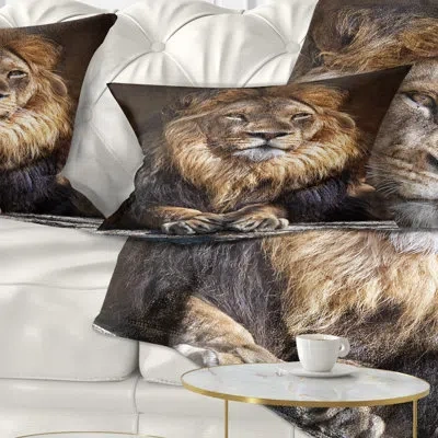 Design Art Animal Art King Lion With Lighted Face Lumbar Pillow