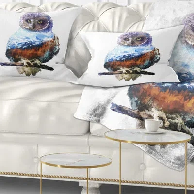 Design Art Animal Owl Double Exposure Illustration Lumbar Pillow