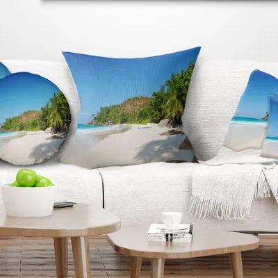 Design Art Anse Georgette Beach Light Blue - Sea & Shore Printed Pillow