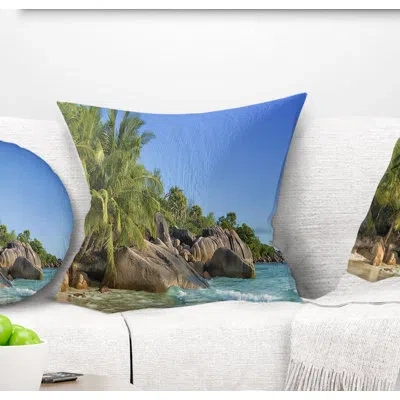 Design Art Anse Lazio Praslin Island Seychelles Seashore Pillow