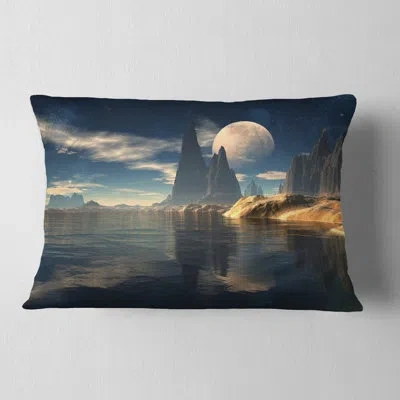 Design Art Antara Alien Planet - Landscape Printed Throw Pillow