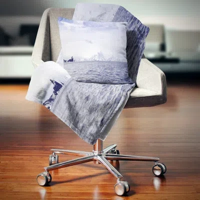 Design Art Antarctic Sea With Icebergs - Sea & Shore Printed Pillow