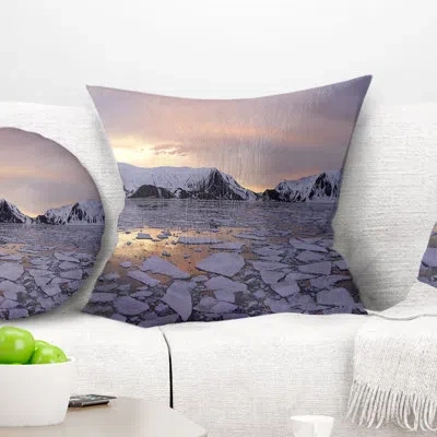 Design Art Antarctic Summer Sunset - Sea & Shore Printed Pillow