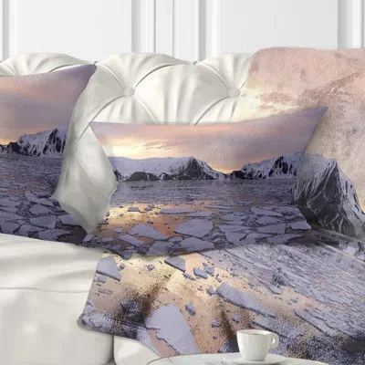 Design Art Antarctic Summer Sunset - Sea & Shore Printed Pillow