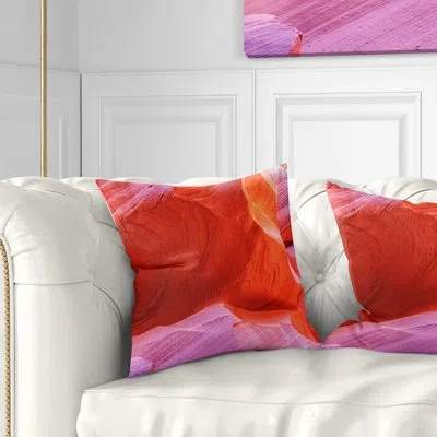 Design Art Antelope Canyon Cave Inside - Landscape Printed Pillow