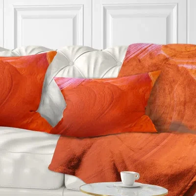 Design Art Antelope Canyon Cave - Landscape Printed Throw Pillow