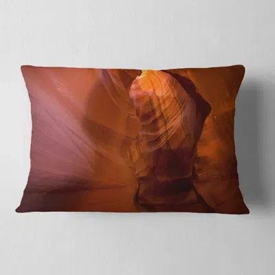 Design Art Antelope Canyon Crack - Landscape Printed Throw Pillow