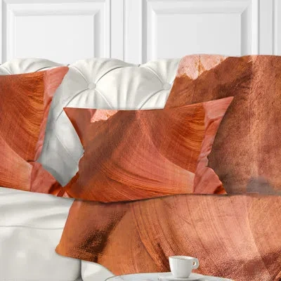 Design Art Antelope Canyon Details - Landscape Printed Throw Pillow