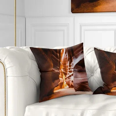 Design Art Antelope Canyon In Sunshine - Landscape Printed Pillow