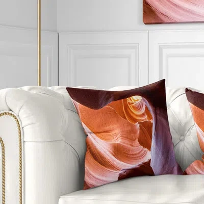 Design Art Antelope Canyon Inside View - Landscape Printed Pillow