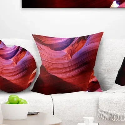 Design Art Antelope Canyon Light Rays - Landscape Printed Pillow