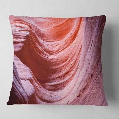 Design Art Antelope Canyon Purple Wall - Landscape Printed Pillow