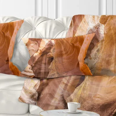 Design Art Antelope Canyon Sandstone - Landscape Printed Throw Pillow