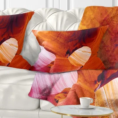 Design Art Antelope Canyon Usa - Landscape Printed Throw Pillow