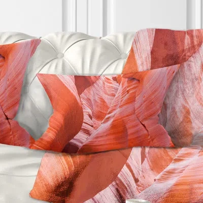 Design Art Antelope Canyon Walls - Landscape Printed Throw Pillow