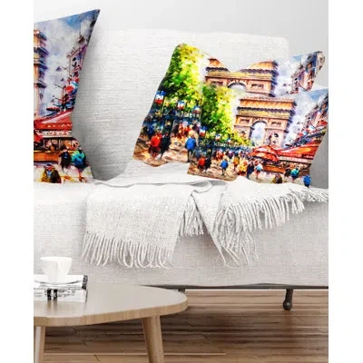 Design Art Arc D Triomphe Paris - Cityscape Printed Throw Pillow