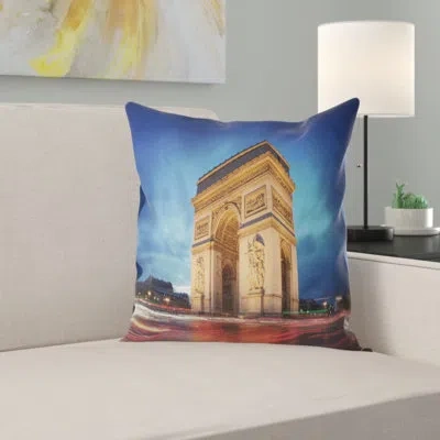 Design Art Arch Of Triumph In Paris - Cityscape Printed Pillow