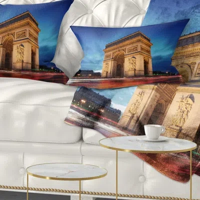 Design Art Arch Of Triumph In Paris - Cityscape Printed Throw Pillow