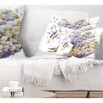 Design Art Armadillo Art - Abstract Printed Throw Pillow