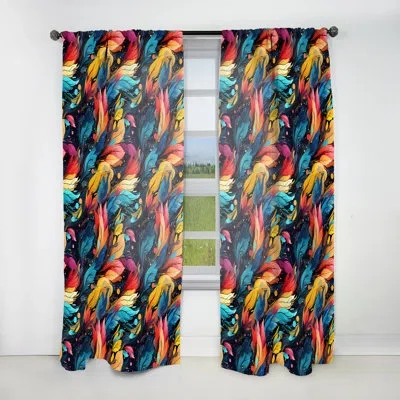 Design Art Artistic Boho Blend Boho Pattern I - Glam Curtain - Velvet Room Darkening - 1 Panel In Multi-color